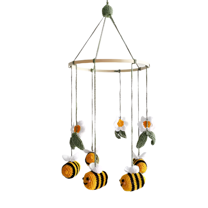 Suzie's Sunshine Dolls - Handmade Crochet Baby Crib Mobile – Buzzing with Charm