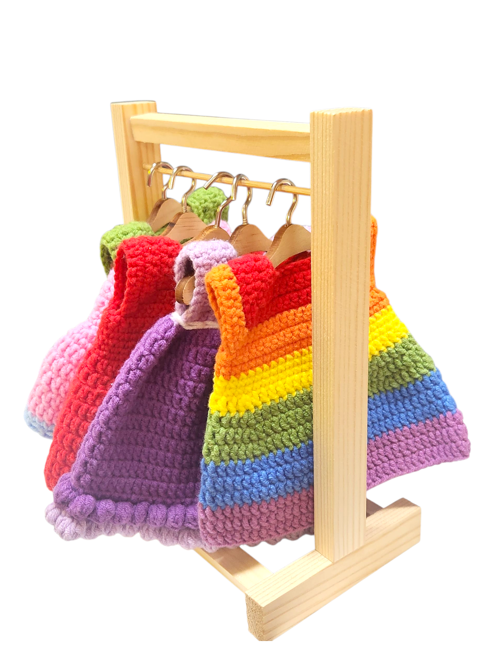 Suzie's Sunshine Dolls - 🌈 Handmade Crochet Doll Clothes – Colorful Wardrobe for Imaginative Play