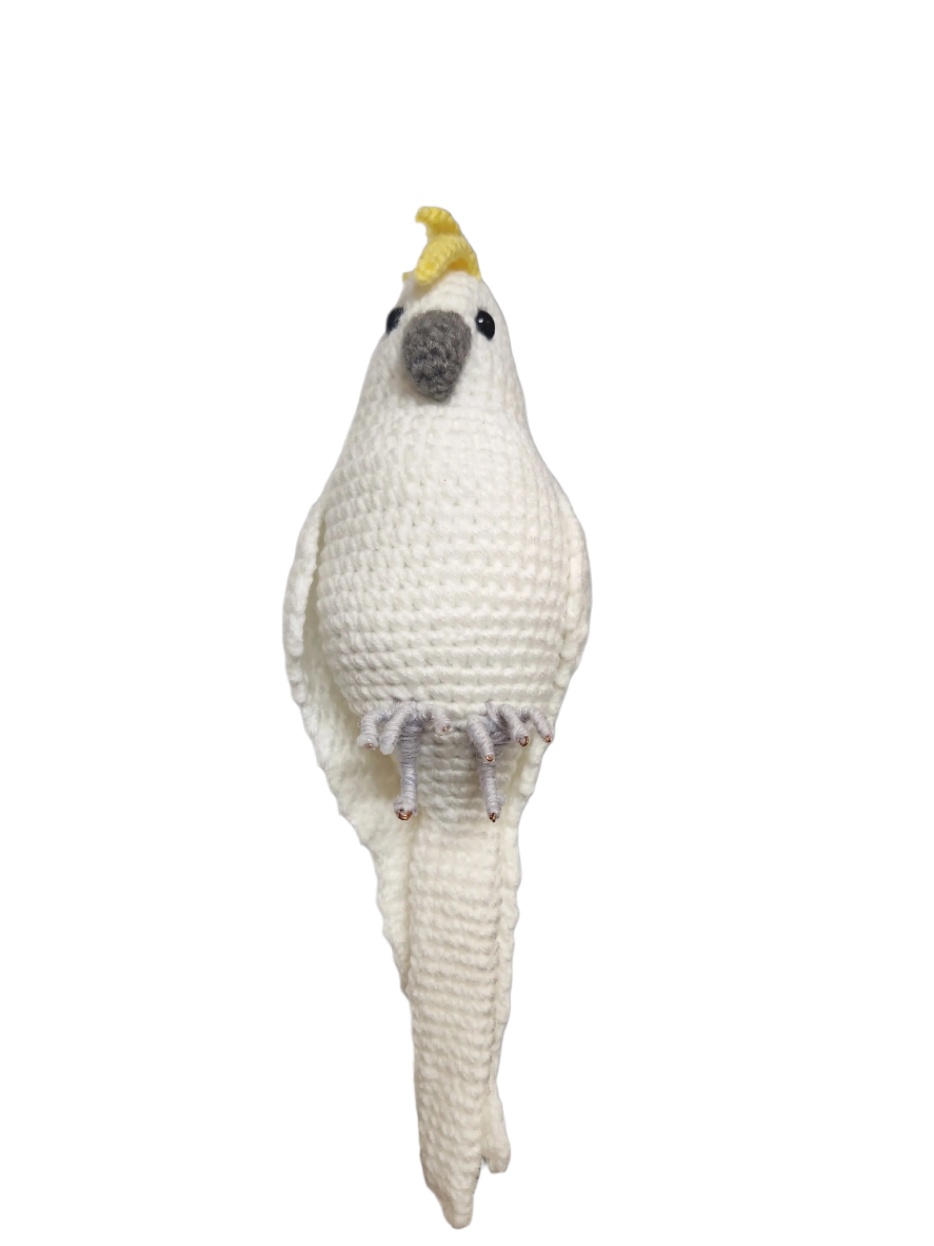 Suzie's Sunshine Dolls - Crocheted Birds - Black Cockatoo, Sulphur-Crested Cockatoo & Galah
