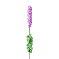 Suzie's Sunshine Dolls hand-crocheted lavender stem in lilac and green, made from cotton yarn.
