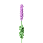 Suzie's Sunshine Dolls hand-crocheted lavender stem in lilac and green, made from cotton yarn.