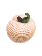 Suzie's Sunshine Dolls hand-crocheted light pink peach with brown stem and green leaf detail.