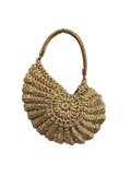 Suzie's Sunshine Dolls gold textured shell shaped handbag with braided handle