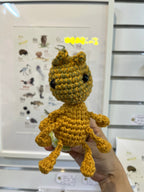 Suzie's Sunshine Dolls Gertrude the Green Ant crochet toy with antennae and stitched smile, approx. 10-12cm tall.