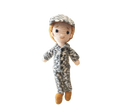 Suzie's Sunshine Dolls Navy doll in camouflage uniform and cap, crocheted from yarn. Approx. 28-30cm tall.