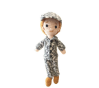 Suzie's Sunshine Dolls Navy doll in camouflage uniform and cap, crocheted from yarn. Approx. 28-30cm tall.