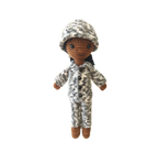 Suzie's Sunshine Dolls Navy doll in camouflage uniform and cap, crocheted from yarn. Approx. 28-30cm tall.