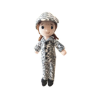 Suzie's Sunshine Dolls Navy doll in camouflage uniform and cap, crocheted from yarn. Approx. 28-30cm tall.